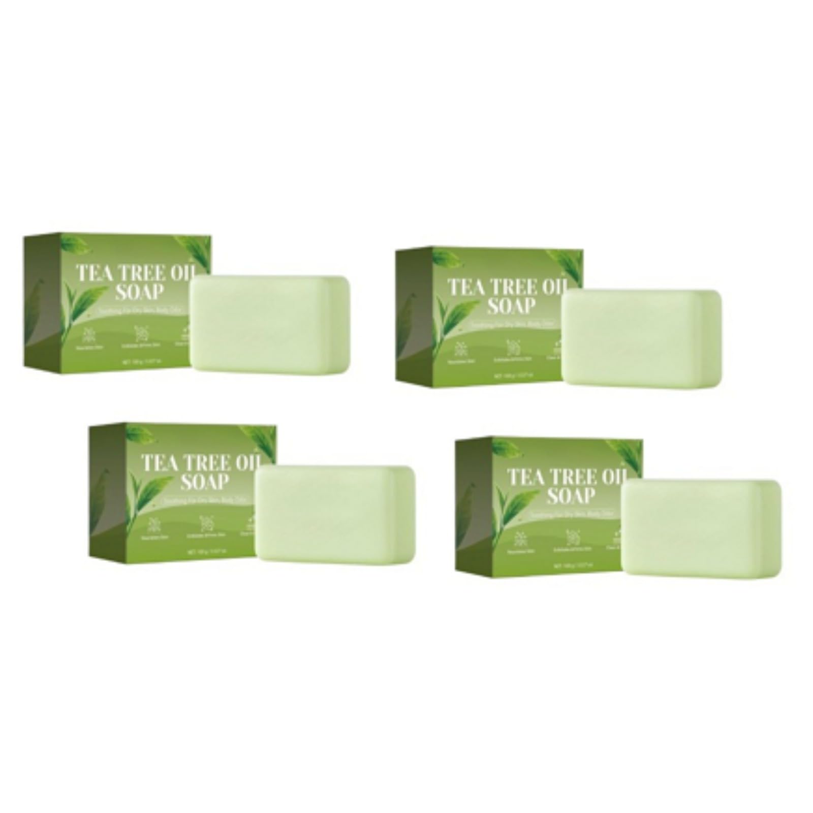 Aqvera Jabon Antifungico,100g Pastilla Jabon Natural-Aplicable Al Cuerpo-Jabon Cara - Jabones Artesanales - Tea Tree Soap