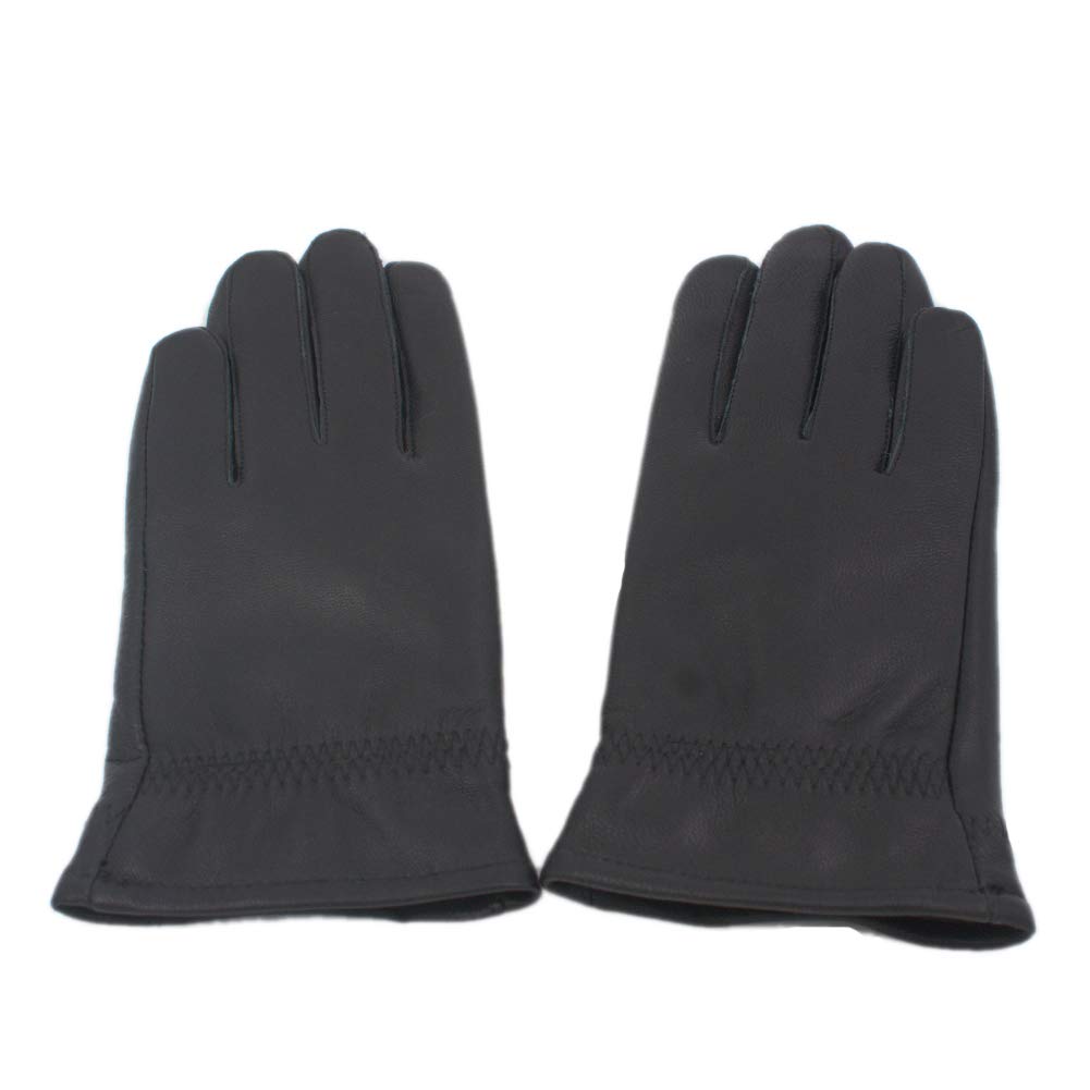 Yosang Kids Genuine Leather Winter Warm Gloves with Cashmere Lining Black