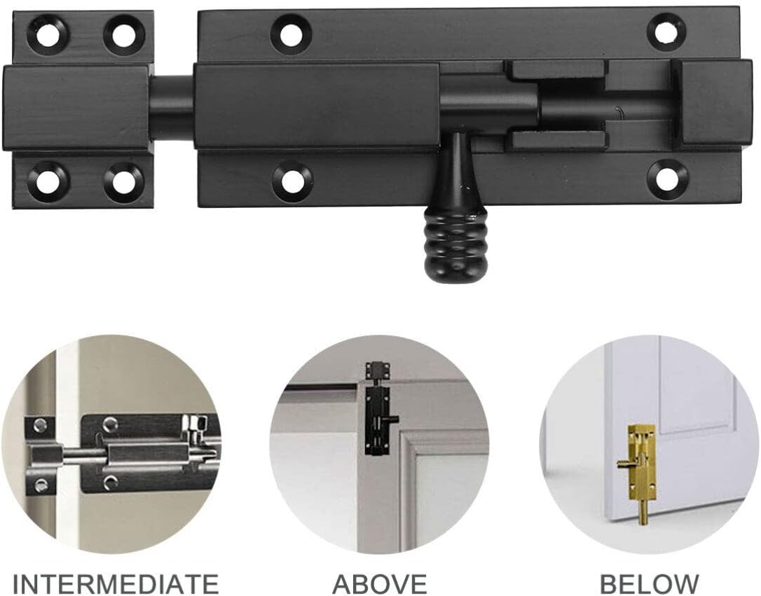 Plug Sliding Lock Bolt Door Latch Bolt Slide Lock Sliding Latch Barrel Bolt ()