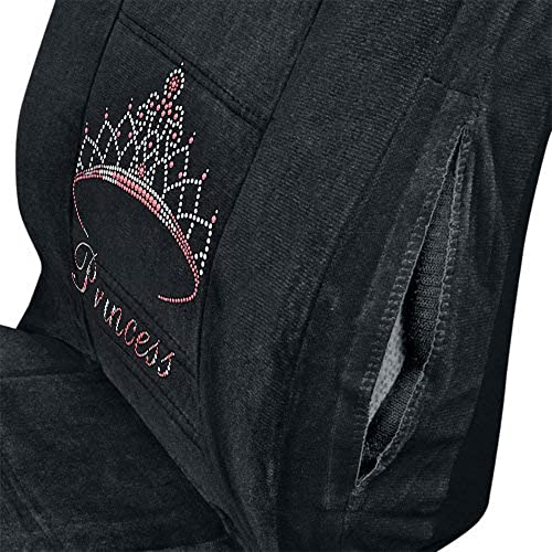 Carscover Pink Princess Crown Crystal Diamond Bling Rhinestone Black Car Suv Truck Low Back Seat Covers #TOP4