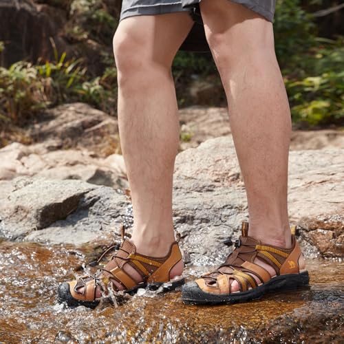 CAMEL-CROWN-Mens-Waterproof-Hiking-Sandals-Closed-Toe-Water-Sandals-Athletic-Sport-Sandals-Summer-Sandals-Beach-sandals-for-Outdoor