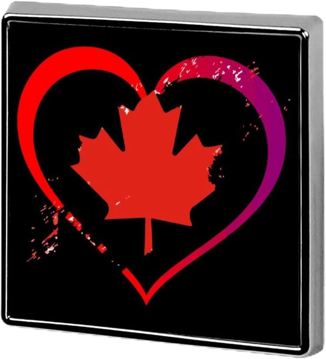 Flag Heart Love Canada Funny Metal Badge 1″ Brooch Pin Clothes Hat Bag Tie Accessories Decor