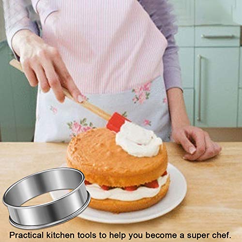 Etsamor 4 Pcs Double Rolled Tart Rings Stainless Steel Muffin Tart Rings Professional Circular Crumpet Rings Set For Home Food Making Tool, Making Small Pastry Pancakes, Catering Business #TOP3