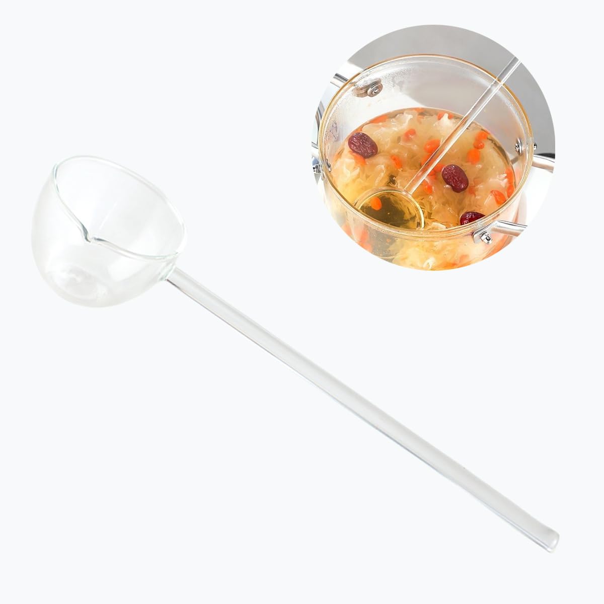 Rowcay Clear Crystal Teaspoon Milk Cocktail Cold Drink Stirring Spoon Appetizer Ice Cream Spoon - For bars, banquets and parties - Ideal for