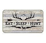 UINHMOP 17''×30'' Eat Sleep Hunt Decorative Doormat,Hunting Lodge Floor Mats,Farmhouse Decor for Home Front Door Porch Outdoor Indoor Campsite RV,Camping Lovers Campers Hunting Lovers Gift