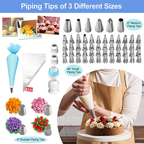 Cake Decorating Kit Baking Set - 379 Pcs Cake Decorating Supplies Tools For Icing Piping Bag Tip Cookie Cupcake Decorating Kit With Cake Turntable Springform Baking Pan For Beginners And Cake Lovers #TOP3