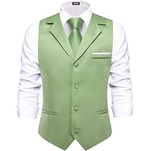 Hi-Tie Mens Vest Business Casual Suit Vest for Men Waistcoat With Pockets Wedding Tuxedo