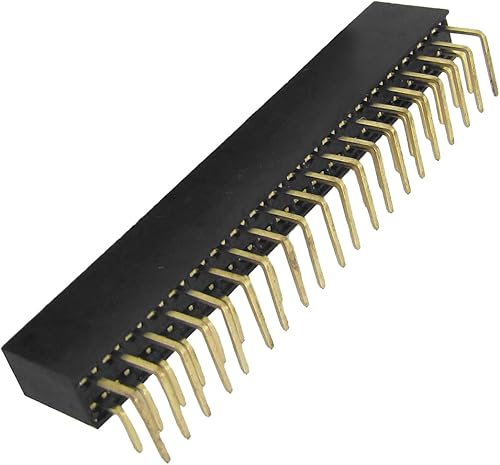 Miniatura 3 de uxcell 10 piezas 2x20 pin 0.100 in paso doble fila de ángulo recto cabezas hembra