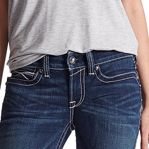 Image of Ariat Women's R.E.A.L. Mid Rise Stretch Icon Stackable Straight Leg Jean