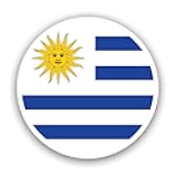 Round Uruguayan Flag Sticker Decal - Self Adhesive Vinyl - Weatherproof - Made in USA - Uruguay URY uy Circle 2