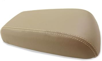 DSV Fits 2001-2004 Ford Escape Synthetic Tan Leather Console Lid Armrest Cover Vinyl Part Only