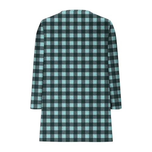 Plaid Cardigans for Girls Kids Open Front Long Sleeve Cardigan Sweater Coats Fall Tops with Pockets 5-14 Years3