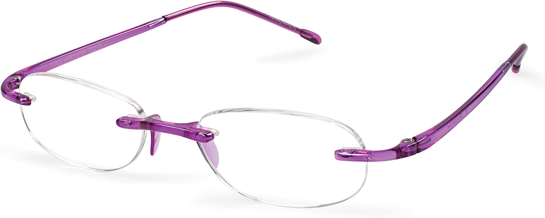 Scojo New York Gels Original Reading Glasses, Handmade Scratch Resistant Readers for Women and Men, Amethyst - 2.75x