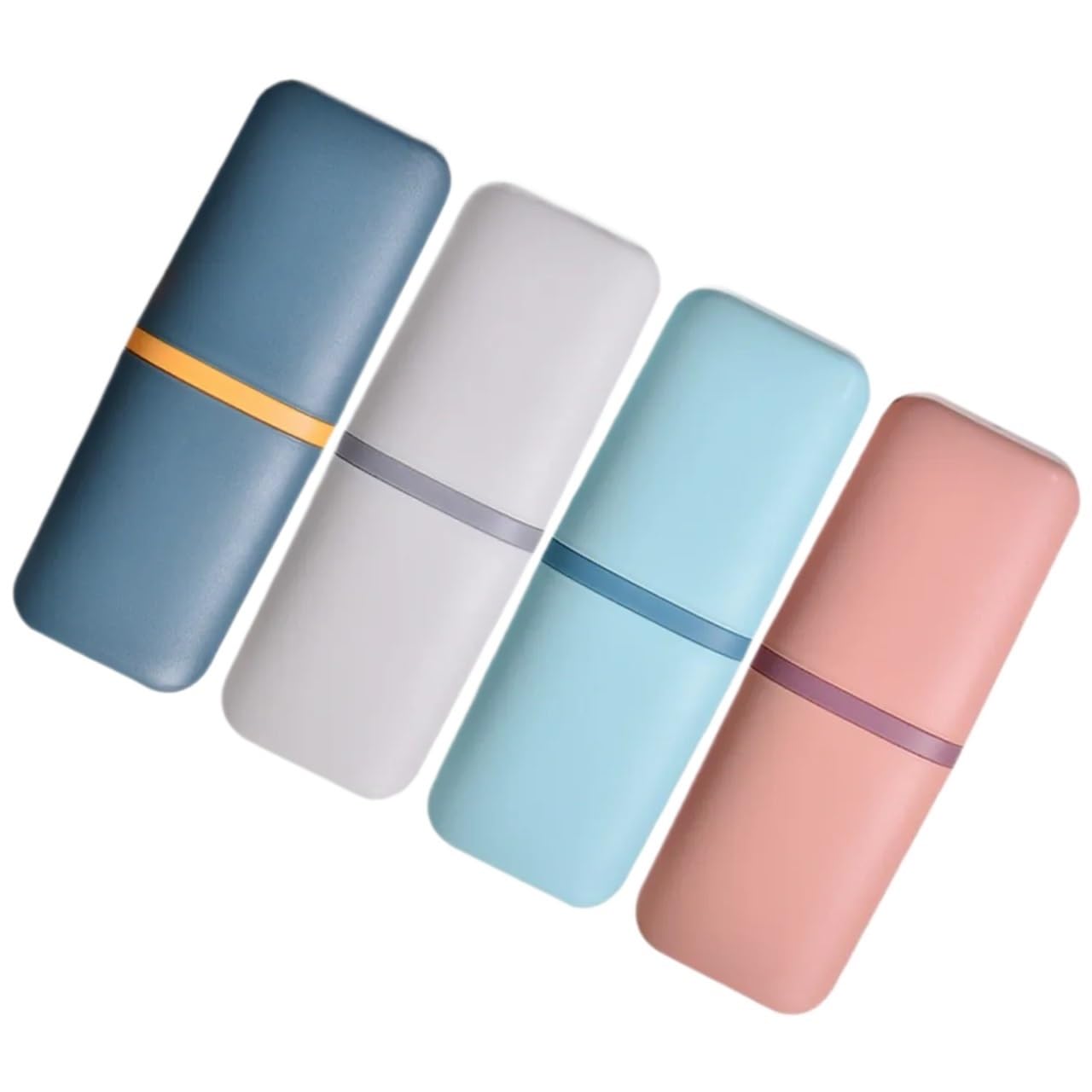 Estuche para Cepillos Portavasos portátil for cepillos de Dientes, dispensador Pasta con Tapa a Prueba Fugas, Viaje, 4 Uds
