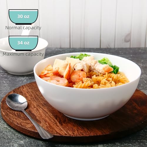 Cyufu Soup Bowls Set Of 6, Tempered Glass White Cereal Bowls thumb #2