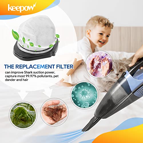 Keepow Vacuum Filter Replacement For Shark Cordless Handheld Vacuum Sv780 Sv75Z Sv728N Sv726N, Replacement Part# Xf769, Xsb726N (4 Pack) #TOP4