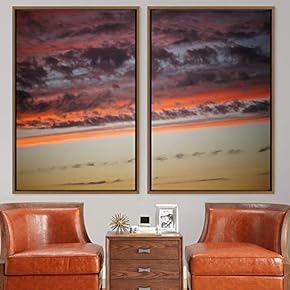 signwin 2 Piece Framed Canvas Wall Art Colorful...