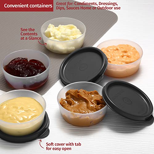 Image of Signoraware Mini Mate BPA Free Plastic Containers Set (70ml x 8 | Set of 8 | Black)