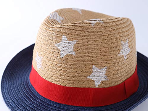 Llmoway Toddler Boy Straw Hat Breathable Beach Hat Kid Fedora Summer Trilby Outdoor Panama 3T-4T #TOP2