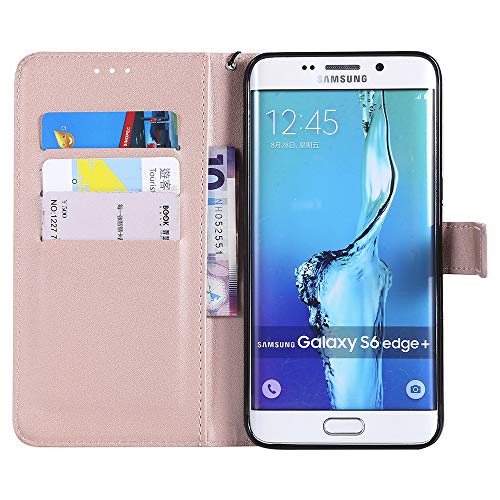 Leather Wallet Phone Case For Samsung Galaxy S6 Edge Plus With Credit Card Holder Slot Kickstand Folio Flip Cover And Cell Accessories Full Body Protective Glaxay S6Edge + S 6Edge 6S 6 Edge+ Women Men #TOP2