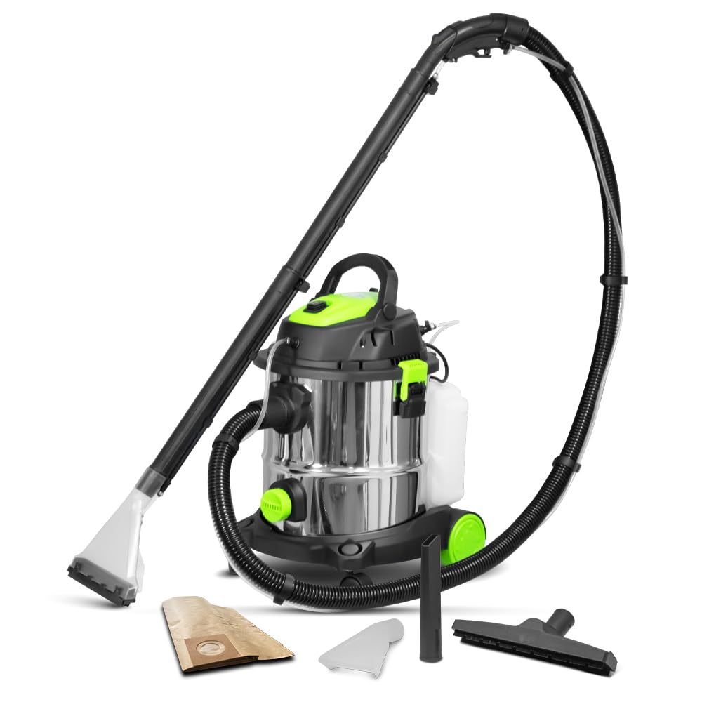 CONSTRUCTOR Aspirateur Eau et poussières/shampouineuse 1400W - 20L INOX - 18 Kpa avec soufflerie