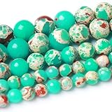 90PCS 4MM Green Longevity Mountain Natural Gemstone Round Stone Beads for Jewelry Making DIY Energy Stone Healing Power Bracelet 15'