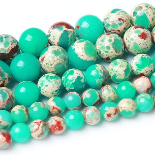 90PCS 4MM Green Longevity Mountain Natural Gemstone Round Stone Beads for Jewelry Making DIY Energy Stone Healing Power Bracelet 15"