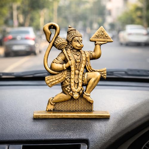 Image of Combo of Unique Hanumanji Blessing Idol with Double Sided Design l & Hanuman Car Hanging Ornament |Bajrangbali Murti for Home Temple,Office,Gift for Good Luck (Pack of 02)