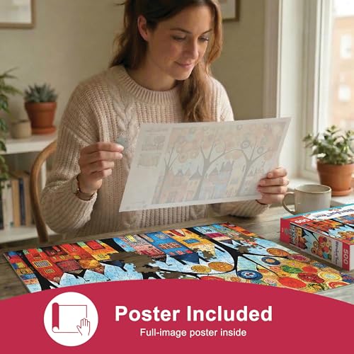 Image of MasterPieces 500 Piece Jigsaw Puzzle for Adults, Family, Or Youth - Our Neighborhood - 15 inch x 21 inch