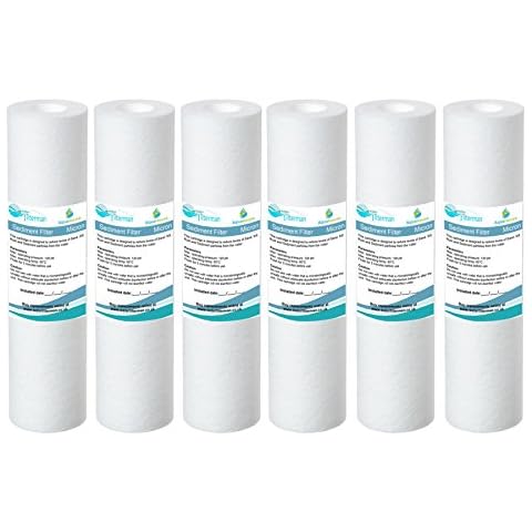6X AquaHouse 10" Sediment Water Filter Cartridge for Reverse Osmosis, Water fed Pole & Partictle Filtration, fits Standard 10" Filter housings - 5 Micron Cover