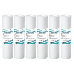6x AquaHouse 10″ Zoll Sediment Wasserfilter für Umkehrosmose, Wasserspeiseleitung & Partikelfiltration, passend für Standard 10″ Filtergehäuse – 5 Micron