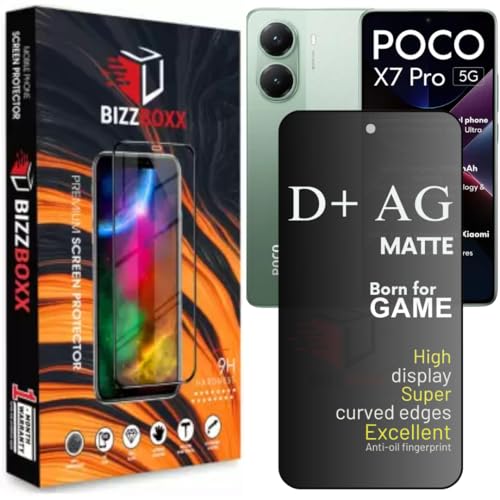 Image of Compatible With POCO X7 Pro D+ AG Matte Tempered Glass Screen Guard Protector Anti Fingerprint Gaming Special With Camera Cut (Poco X7 Pro - 6.67 Inch)- Pack of 1