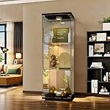 Vitrine en Verre avec LED, vitrine trempé moderne en verre 3 Couches avec 1 Porte, Vitrin...