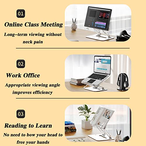 Qinth Adjustable Reading Book Holder, Upright Book Stand With Page Clips, Cookbook Holder, Aluminum Alloy Foldable&Portable, For Book Recipe Magazine Tablet, Silver #TOP4