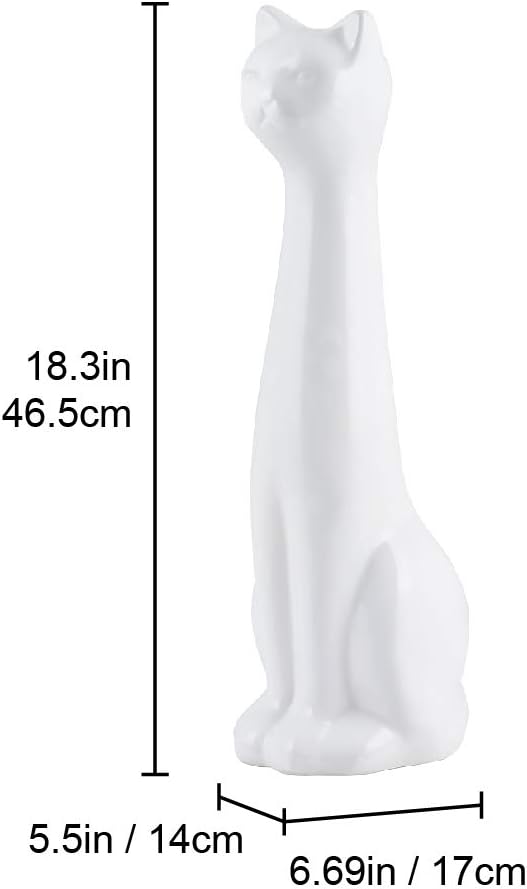 Allure Home Creation White Cat 2-Piece Toilet Brush Holder and Brush Set