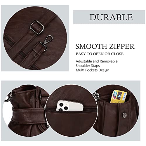 Image of KL928 Women's Large Purses Handbags PU Leather Multi-Pocket Shoulder Bag | Large