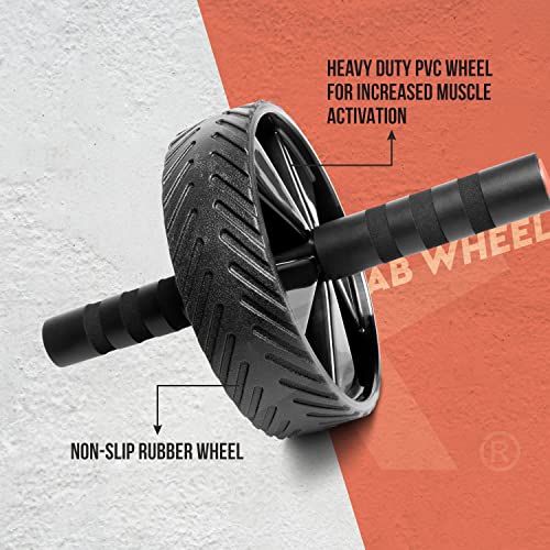 Image of Vector X Broad Exercise Wheel for core workout | Fitness & Exercise | Full Body Exercise equipment | ab roller | Black
