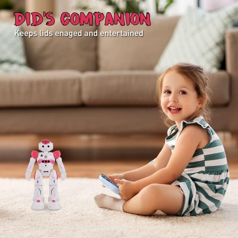 Vista 6 de Flyglobal Smart Remote Control Robot Toy for Kids, Rechargeable Interactive Gesture Sensing Smart RC Robot for Girls,Dancing Walking Music Robot