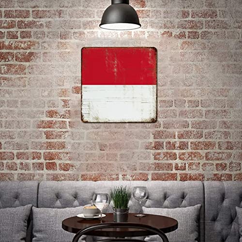 Drapeau Monaco panneau mural métal extérieur intérieur - Décoration maison cuisine - 4