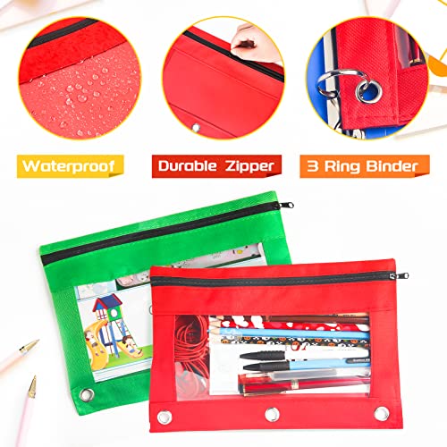 Shylizard 30Pack Pencil Pouch Bulk, Pencil Pouch For 3 Ring Binder, Zipper Pencil Pouch Bulk For School, Home And Office, Assorted Colors #TOP1