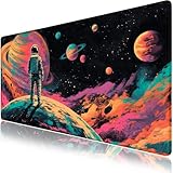 Extra Large Space Gaming Mouse Pad for Computer, Laptop & Keyboard – 27.5'x11.8', Non-Slip Rubber Base, Water-Resistant Surface, Extended Mousepad for Gamers & Office (Cosmic Wanderer, X-Large)
