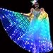 NEMTMCUA Belly Dance Wings,Light Up Colorful LED Butterfly Wings,Glow Angel Dance Wings with Telescopic Sticks for Carnival Christmas (Adult-color)