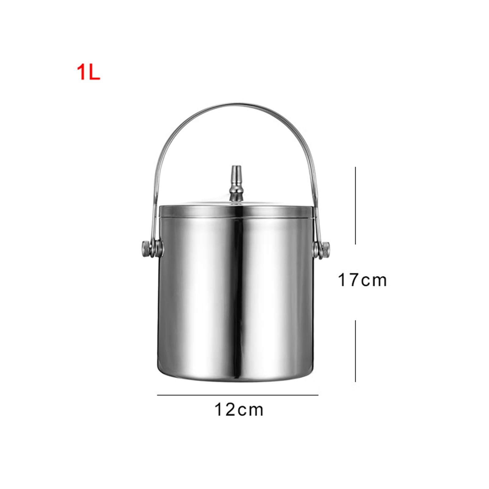 Eiskübel, Eiskübel aus Metall, doppelwandiger Eiskübel mit Deckel und bequemem Griff, isolierter Eiskübel aus Edelstahl für die Bar, Wein, Zubehör für die Hausbar, Partys, Sektkübel, Eiskübel