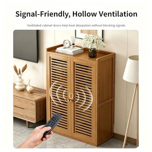 Mueble HiFi de bambú natural de alta calidad para tocadiscos y sala de estar 7