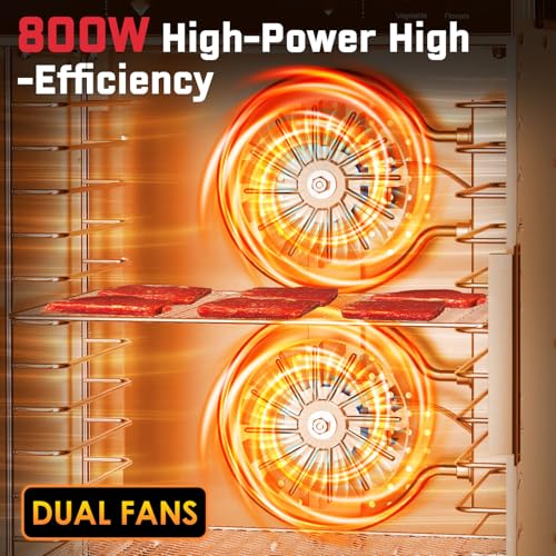 Image of HOPERAN 16-Tray Stainless Steel Food Dehydrator, 800W with 4 Presets