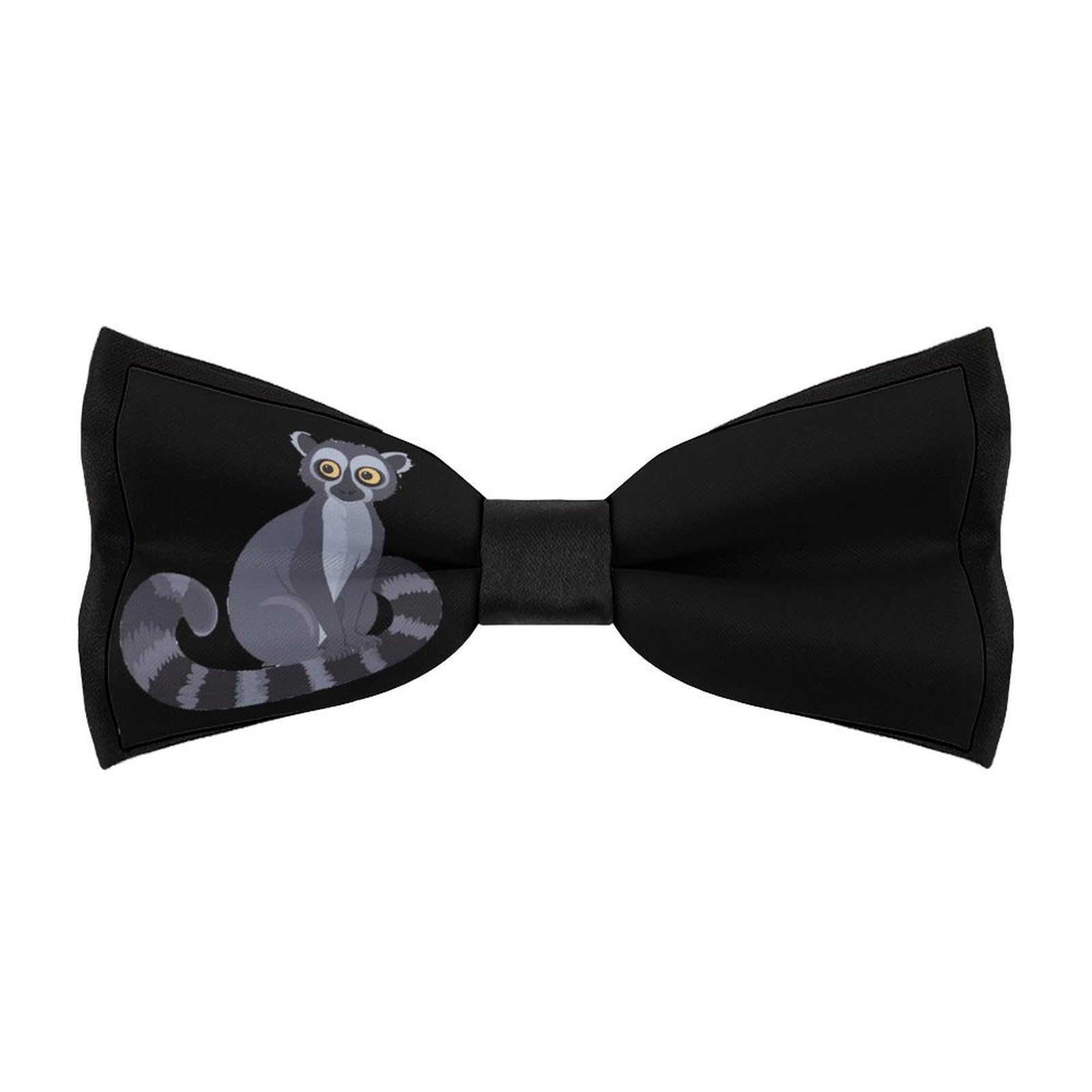 JIUFOTK Ring-tailed Lemur Adjustable Pre-Tied Bow Ties for Men Formal Bowtie Neck Band Gift for Wedding