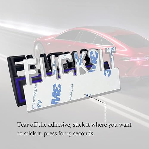 Miniatura 3 de Emblema de edición Fuck IT emblemas exteriores de automóvil calcomanía 3D emblema de edición Fuck-IT calcomanía de insignia de guardabarros 3D