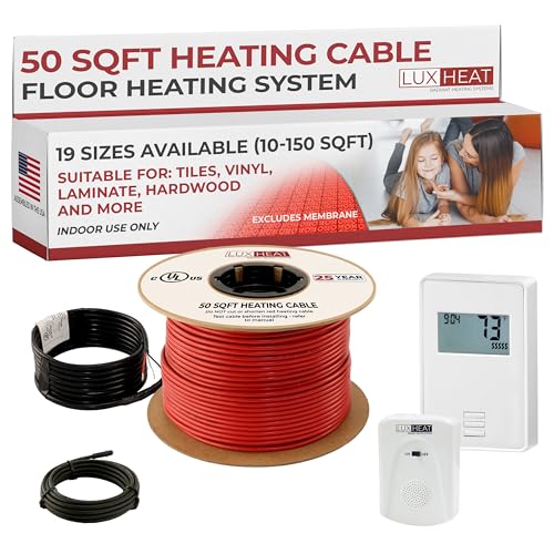 LuxHeat 50sqft Floor Heating Cable Kit - 120v Floor Heating