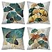 YuhooTech Housse de Coussin 45x45 cm Lot de 4 Taie d'oreiller Tropical Plantes Coton Taie Decoration Canapé Doux Coton Linge Housses de Coussin Carré pour Chambre Salon Canapé Lit Voiture