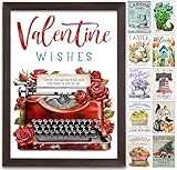 Farmhouse Wall Decor for your Home - 12x16 Rustic Wood Frame with 14 Interchangeable Sayings for the 4 Seasons, Christmas, Easter, Thanksgiving & July 4